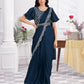 Premium Satin Silk Ready to Wear Saree & Stitched Blouse With Embroidery And Sequins Work Stitched Pallu Fancy Drape Sarees