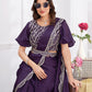 Premium Satin Silk Ready to Wear Saree & Stitched Blouse With Embroidery And Sequins Work Stitched Pallu Fancy Drape Sarees