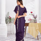 Premium Satin Silk Ready to Wear Saree & Stitched Blouse With Embroidery And Sequins Work Stitched Pallu Fancy Drape Sarees