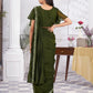 Premium Shimmer Georgette Ready to Wear Saree & Stitched Blouse With Embroidery And Sequins Work Stitched Pallu Fancy Drape Sarees