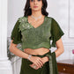 Premium Shimmer Georgette Ready to Wear Saree & Stitched Blouse With Embroidery And Sequins Work Stitched Pallu Fancy Drape Sarees