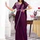 Premium Shimmer Georgette Ready to Wear Saree & Stitched Blouse With Embroidery And Sequins Work Stitched Pallu Fancy Drape Sarees