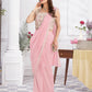 Premium Shimmer Georgette Ready to Wear Saree & Stitched Blouse With Embroidery And Sequins Work Stitched Pallu Fancy Drape Sarees