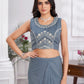 Premium Pure Organza Ready to Wear Saree & Stitched Blouse With Embroidery And Sequins Work Stitched Pallu Fancy Drape Sarees