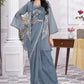 Premium Pure Organza Ready to Wear Saree & Stitched Blouse With Embroidery And Sequins Work Stitched Pallu Fancy Drape Sarees