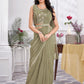 Premium Pure Organza Ready to Wear Saree & Stitched Blouse With Embroidery And Sequins Work Stitched Pallu Fancy Drape Sarees