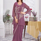 Premium Pure Organza Ready to Wear Saree & Stitched Blouse With Embroidery And Sequins Work Stitched Pallu Fancy Drape Sarees