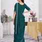 Premium Shimmer Georgette Ready to Wear Saree & Stitched Blouse With Embroidery And Sequins Work Stitched Pallu Fancy Drape Sarees