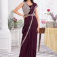 Premium Shimmer Georgette Ready to Wear Saree & Stitched Blouse With Embroidery And Sequins Work Stitched Pallu Fancy Drape Sarees