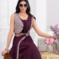 Premium Shimmer Georgette Ready to Wear Saree & Stitched Blouse With Embroidery And Sequins Work Stitched Pallu Fancy Drape Sarees
