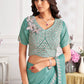 Premium Satin Silk Ready to Wear Saree & Stitched Blouse With Embroidery And Sequins Work Stitched Pallu Fancy Drape Sarees