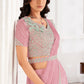 Premium Satin Silk Ready to Wear Saree & Stitched Blouse With Embroidery And Sequins Work Stitched Pallu Fancy Drape Sarees