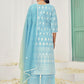 Premium Pure Cotton Top Bottom Fabric Poly  Chanderi Dupatta Lakhanvi Style Boring Embroidery Work Salwar Kameez Dupatta 3 Pcs Set