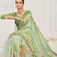 Premium Natural Silk Viscose With Pure Jacquard Zari Woven In the fabric Digital Printed Work Saree