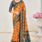 Premium Natural Silk Viscose With Pure Jacquard Zari Woven In the fabric Digital Printed Work Saree