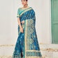 Premium Natural Silk Viscose With Pure Jacquard Zari Woven In the fabric Digital Printed Work Saree