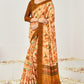 Premium Natural Silk Viscose With Pure Jacquard Zari Woven In the fabric Digital Printed Work Saree