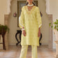 Chic cotton Chikankari Cutwork  Cordinating set In Soothing Colors