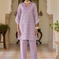 Chic cotton Chikankari Cutwork  Cordinating set In Soothing Colors
