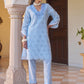 Chic cotton Chikankari Cutwork  Cordinating set In Soothing Colors