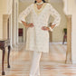 Chic cotton Chikankari Cutwork  Cordinating set In Soothing Colors